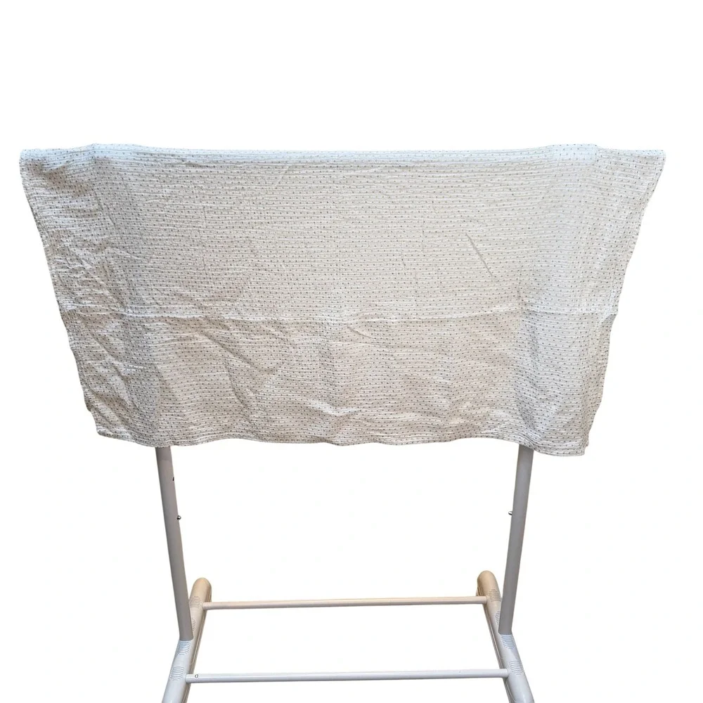 Pottery Barn Kids Organic Cotton Muslin Swaddle Blanket White Gold Polka Dot